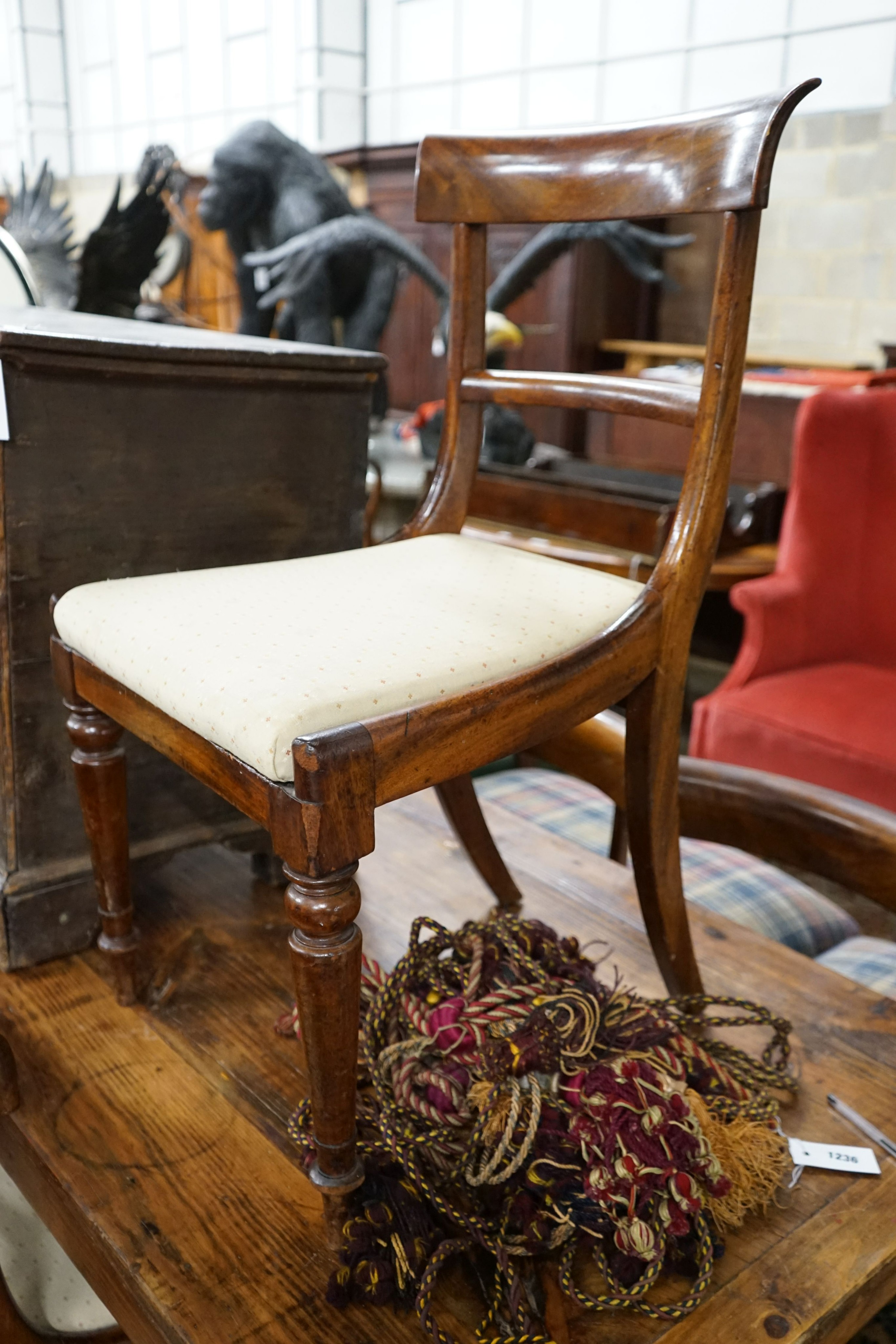 A set of eight Regency mahogany dining chairs together with a similar chair